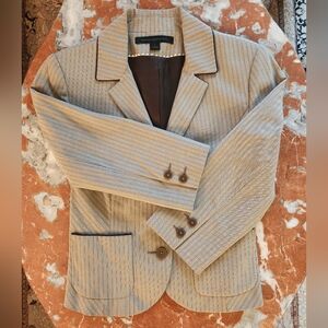 Express Design Studio Women's Beige Striped Blazer